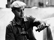 Isamu Noguchi at work