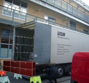 USM Haller being carried into the (smow)warehouse