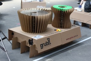 Coffee table and stool by Gruba