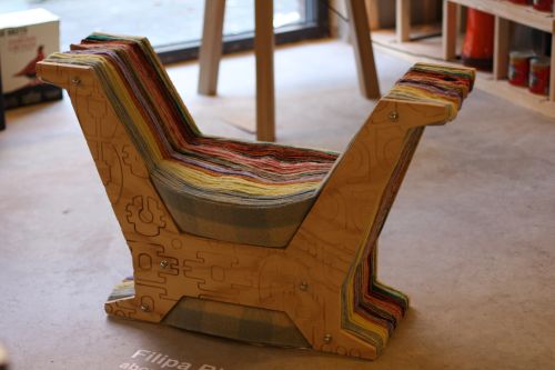 About Waste by Filipa Ricardo - made from industrial waste. Nice enough idea, just not sure if the wool elements are supported enough....