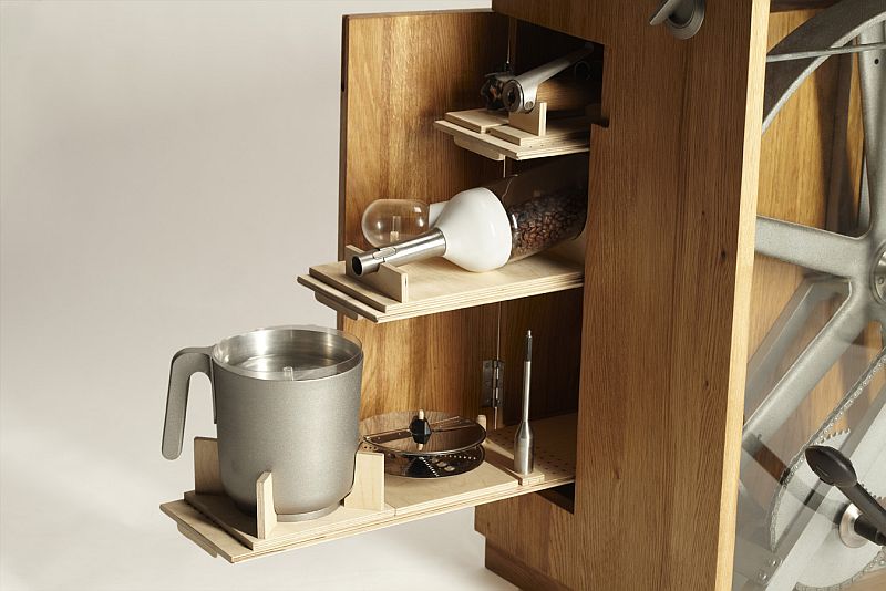 The various utensils can be stored within the body