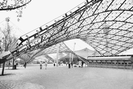 Frei Otto, Olympiastadion München 1972 Teilansicht IL Uni Stuttgart