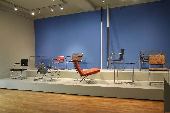 Untitled by Cindy Schmiedichen amongst s tables and chairs by Marcel Breuer, Anton Lorenz & Mies van der Rohe, as seen at 2.5.0.Object is Meditation and Poetry, Grassi Museum for Applied Arts Leipzig