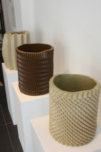 Pressed, ceramic vases by Floris Wubben, as seen at DAD Berlin