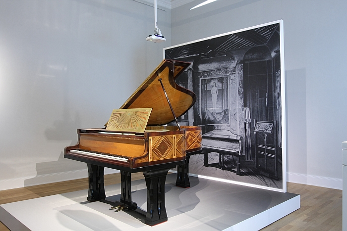 A piano designed by Peter Behrens, as seen at Art Nouveau The Great Utopian Vision, the Museum für Kunst und Gewerbe Hamburg