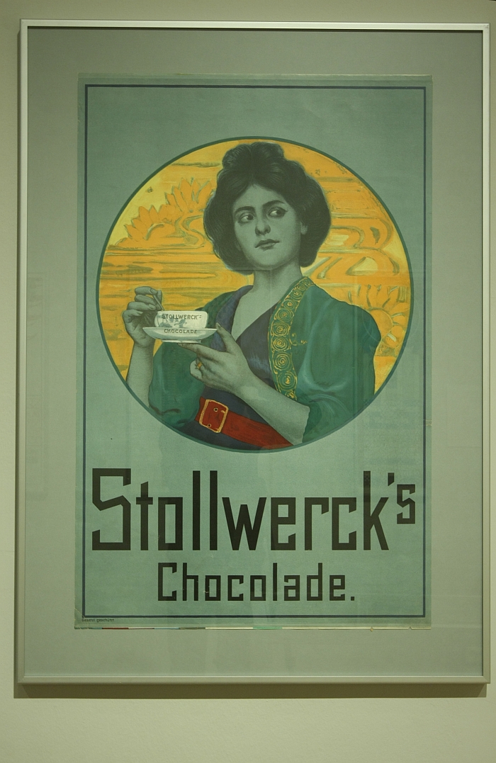 Art Nouveau advertising for Stollwerck's chocolate, as seen at Art Nouveau The Great Utopian Vision, the Museum für Kunst und Gewerbe Hamburg