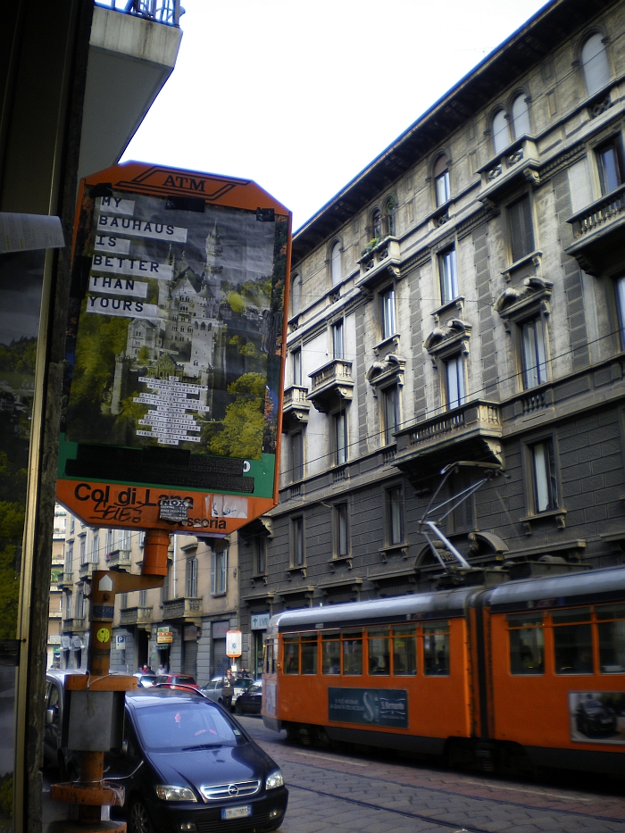 "My Bauhaus is better than yours" exhibition poster Milan 2009 (with a little support from the Milan Transport Corporation)