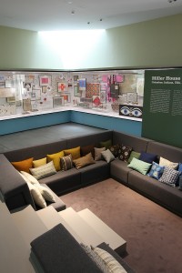 A recreation of the seat pit from the living room of the Miller House, Columbus, Indiana, as seen at Alexander Girard. A Designer's Universe, Vitra Design Museum