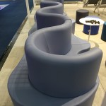 Not linear. Cloverleaf modular sofa concept by Verner Panton through Verpan, as seen at Passenger Terminal Expo 2016 Cologne