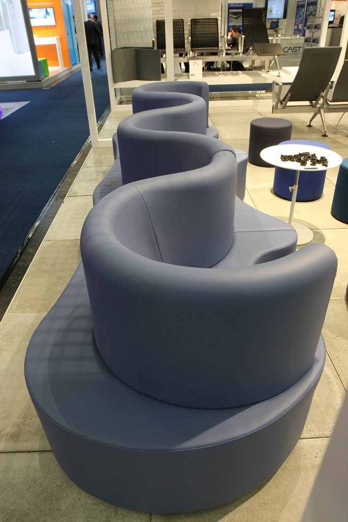 Not linear. Cloverleaf modular sofa concept by Verner Panton through Verpan, as seen at Passenger Terminal Expo 2016 Cologne
