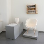 Works by Christoph John, including the Piao paper chair, as seen at Offspring, GALERIE Angewandte Kunst Schneeberg