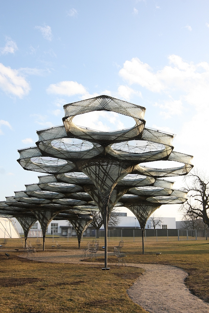 Elytra Filament Pavilion, as seen at Hello, Robot. Design between Human and Machine, Vitra Design Museum