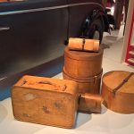 Hatboxes, bags and suitcases manufactured by Luterma, as seen at Plywood: Material of the Modern World, the V&A Museum London
