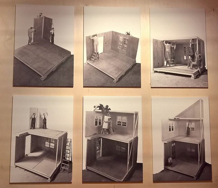 Documentation of two storey US Forest Products Laboratory house being constructed in 1936