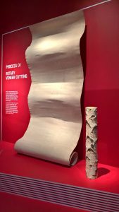 Veneer, the raw material of plywood, as seen at Plywood: Material of the Modern World, the V&A Museum London