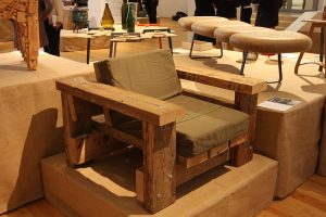 Beam armchair with cushions by Piet Hein Eek, as seen at Pure Gold. Upcycled! Upgraded!, Museum für Kunst Gewerbe Hamburg