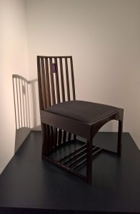 Hous'hill Chair by Charles Rennie Mackintosh, as seen at Charles Rennie Mackintosh. Making the Glasgow Style, Kelvingrove Art Gallery and Museum, Glasgow