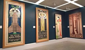 Late 19th century posters by Charles Rennie Mackintosh & Margaret Macdonald, as seen at Charles Rennie Mackintosh. Making the Glasgow Style, Kelvingrove Art Gallery and Museum, Glasgow