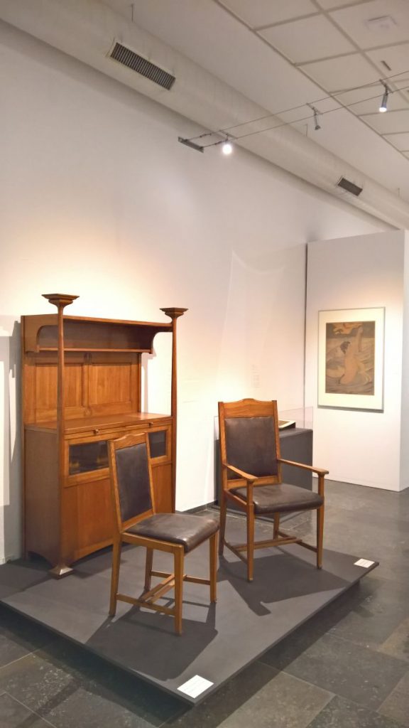 Furniture created by Peter Behrens for Johannes Geller (1899-1900), as seen at Peter Behrens. #all-rounder, the Museum für Angewandte Kunst Cologne