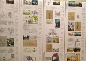 Results from the sketching trip to Brno, as seen at Summaery 2018, Bauhaus University Weimar
