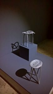 Stools produced by Studio Swine in context of their project Can City, as seen at New Urban Production, Halle 14, Leipzig
