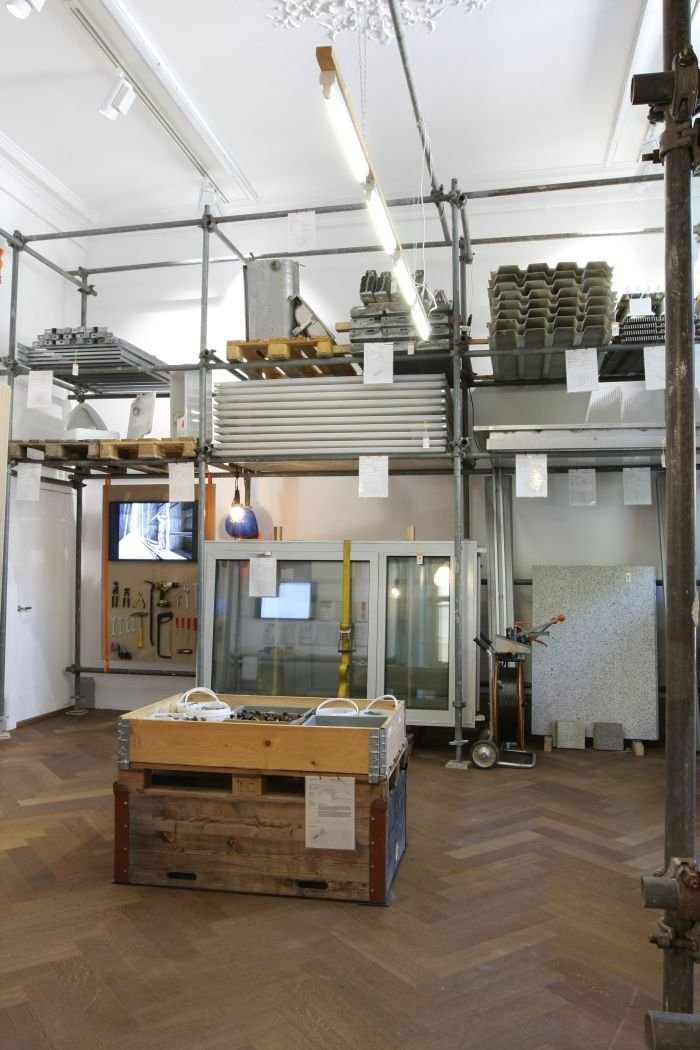 Baubüro in situ salvaged parts warehouse, as seen at Transform S AM Swiss Architecture Museum Basel