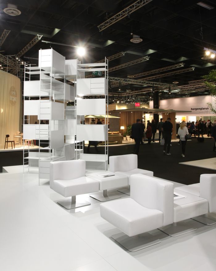 350 Chair by Herbert Hirche through Richard Lampert (together with the Herbert Hirche DHS10 shelving system), as seen at IMM Cologne 2019