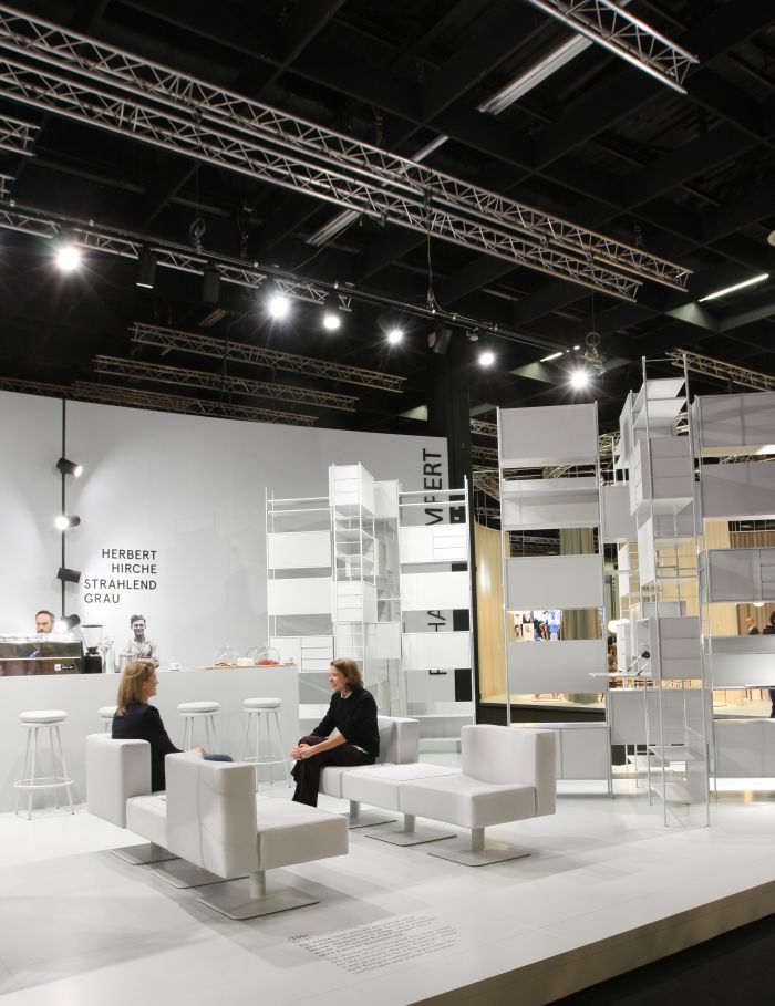 350 Chair by Herbert Hirche through Richard Lampert (together with the Herbert Hirche DHS10 shelving system), as seen at IMM Cologne 2019