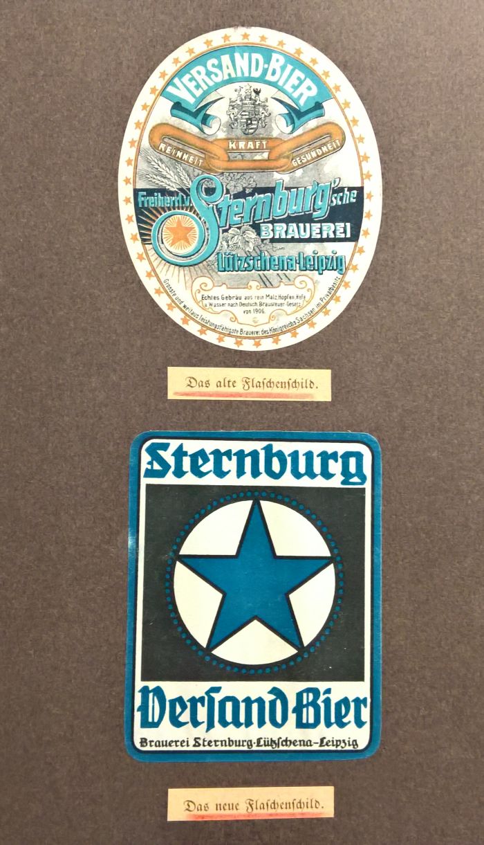 Merke Dir. Sternburg Bier have a new logo. Blue. Amusingly, as seen at Commercial Design instead of Applied Art?, the Werkbundarchiv – Museum der Dinge Berlin