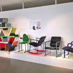 Works by Yrjö Kukkapuro, and Carlton by Ettore Sottsass, as seen at 1980s - A new era in furniture design, The Museum of Furniture Studies, Stockholm