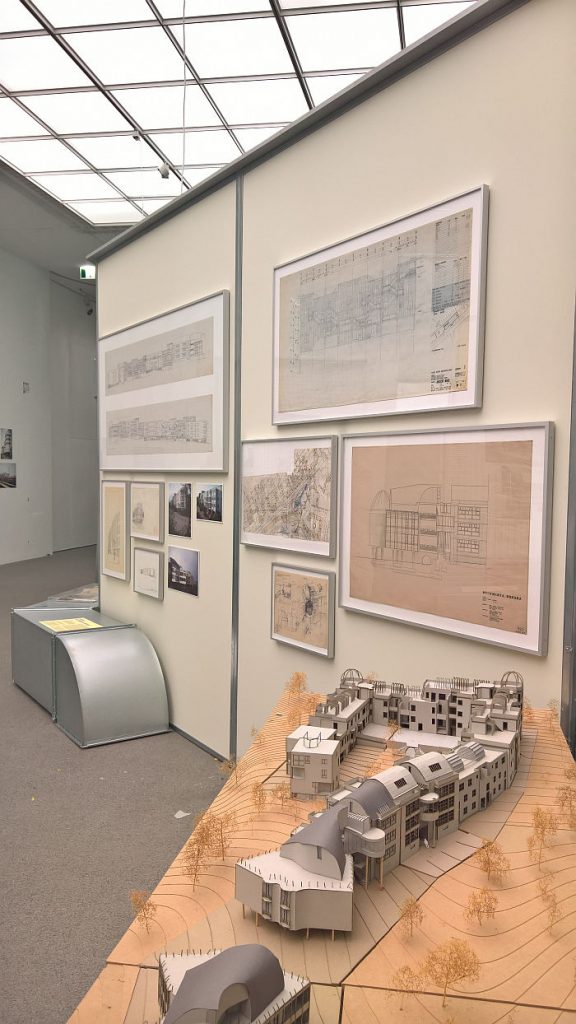 Models and sketches for the 1982 Kassel Documenta Urbana, as seen at Die Neue Heimat ­(1950–1982). A Social Democratic Utopia and Its Buildings, the Architekturmuseum der TU München