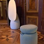 The new Johanson stool by Färg & Blanche, and flip-table, as seen at The Baker's House, Stockholm Design Week 2019