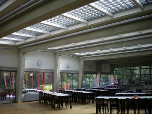 Dining Room, ADGB Bundesschule, Bernau bei Berlin by Hannes Meyer and Hans Wittwer