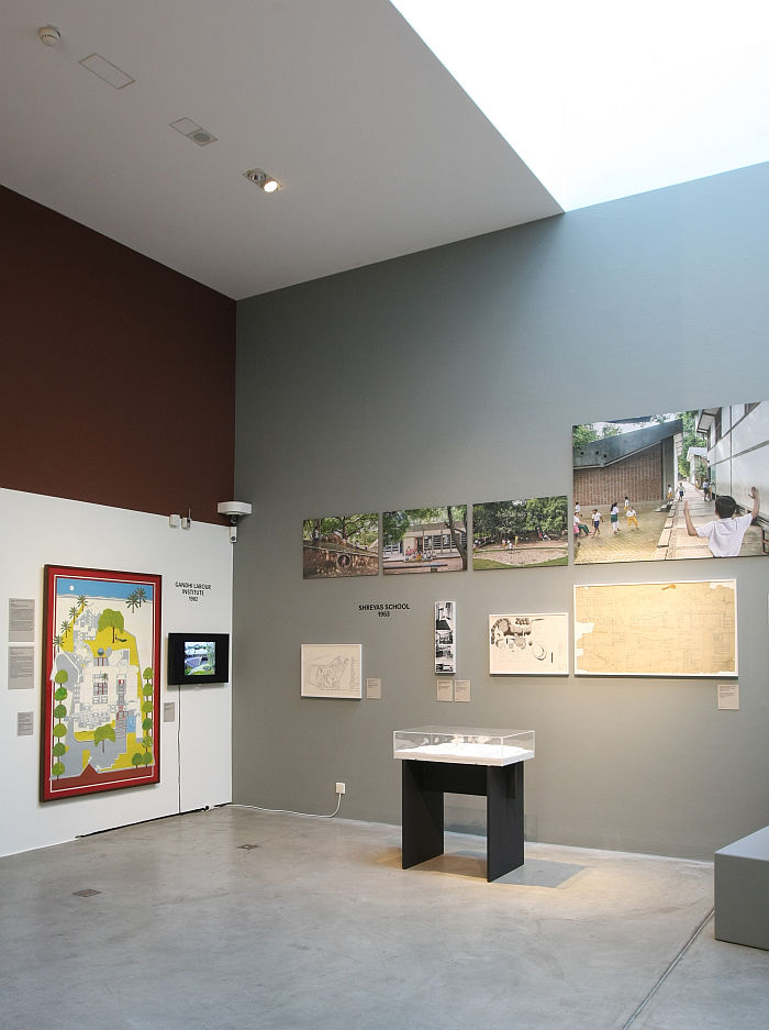 Mahatma Gandhi Labour Institute & Shreyas Foundation Comprehensive School, as seen at Balkrishna Doshi. Architecture for the People, Vitra Design Museum