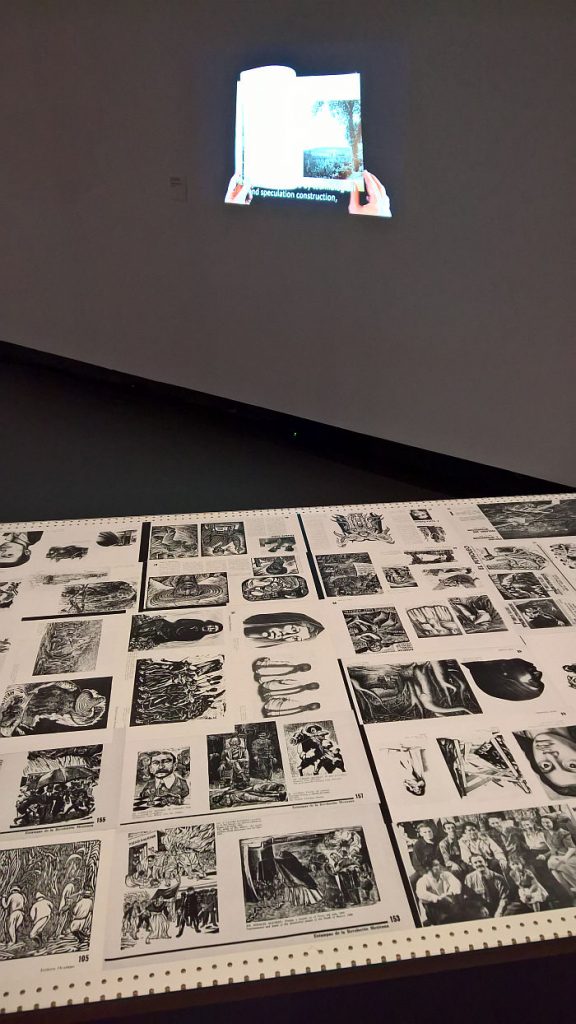 Graphics from the book, TGP Mexico Workshop for Popular Graphic Art, 1949/50, (Editors Hannes Meyer & Lena Bergner), as seen at Bauhaus Imaginista, Haus der Kulturen der Welt, Berlin
