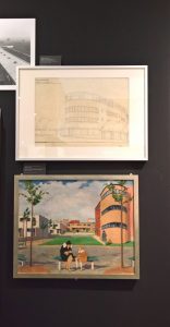 Sketch of Römerstadt, and painting by Hermann Treuner, as seen at New Human, New Housing - Architecture of the New Frankfurt 1925–1933, the Deutsches Architekturmuseum Frankfurt