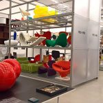 Eero Aarnio's Tomato Chair, and other free flowing forms, as seen at Living in a Box. Design and Comics, Vitra Design Museum Schaudepot