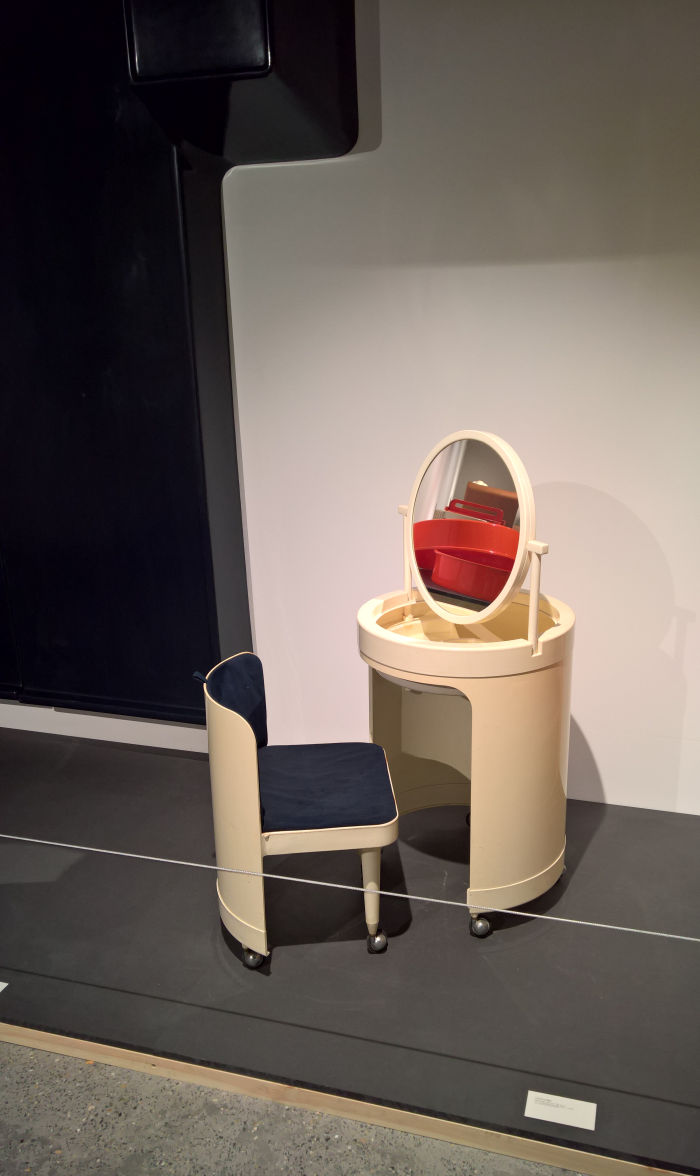 An anonymous 1960s/70s Poudreuse, toilet/ dressing table, as seen at SPACES. Interior design evolution, ADAM Brussels Design Museum, Brussels