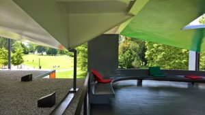 The Pavillon Le Corbusier rooftop lounge area