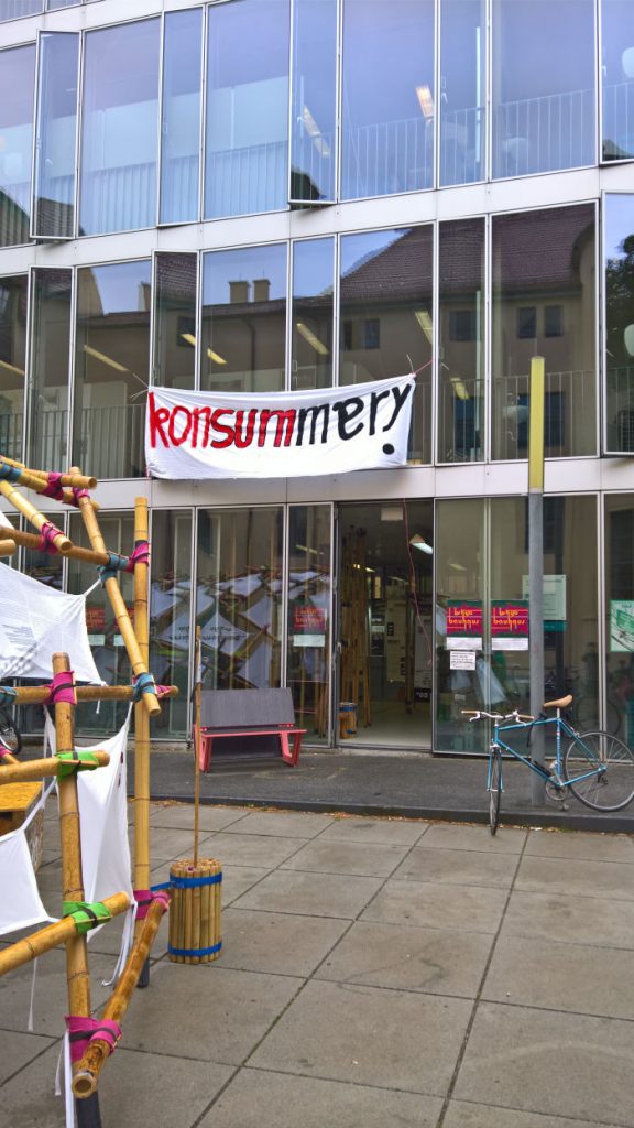 Konsummery (misspelt, but the message is clear), as seen at Summaery 2019, Bauhaus University Weimar