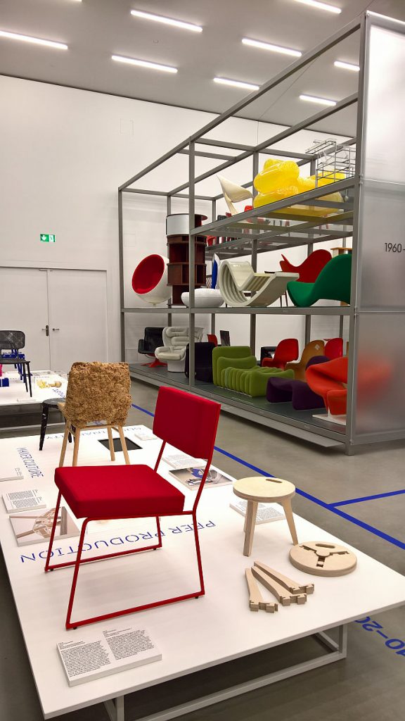 Jamil by Local Industries (l) and Edie from Opendesk (r), as seen at After the Wall. Design since 1989, Vitra Design Museum Schaudepot