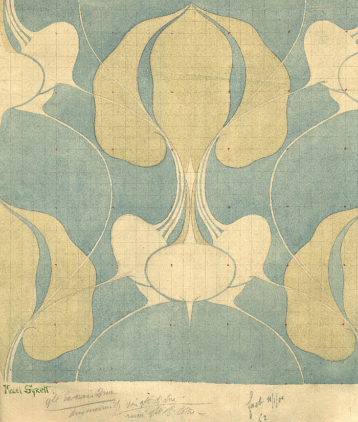 Radish by Mabel Syrett, circa 1900. It took us five minutes to spot the radishes...... (© Van Hoe Collection, Brussels, courtesy Musée Horta)