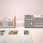 SK4 by Hans Gugelot and Dieter Rams (l) and Steuergerät Studio 1 by Hans Gugelot and Herbert Lindinger (r), both for Braun, as seen at Hans Gugelot. The Architecture of Design, HfG-Archiv Ulm