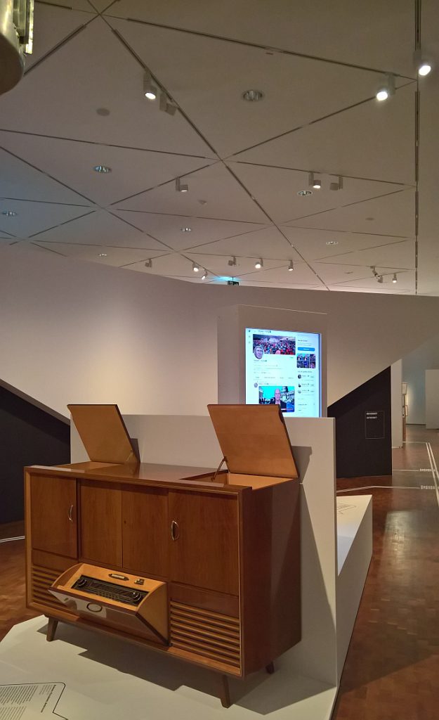 Eichmann, Fleischmann, Neckermann by Harry Walter. And a Donald Trump Twitter wall, as seen at From Luther to Twitter. Media and the Public Sphere Deutsches Historisches Museum, Berlin