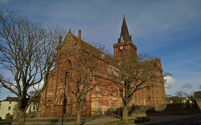 St Magnus Cathedral Kirkwall. And some trees. They do exist