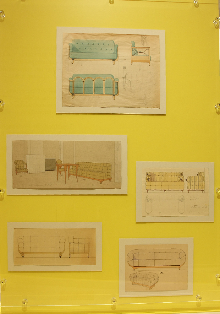 Furniture sketches by Gertrud Kleinhempel, as seen at Against Invisibility – Women Designers at the Deutsche Werkstätten Hellerau 1898 to 1938, Kunstgewerbemuseum Dresden (03.11.2018—03.03.2019)