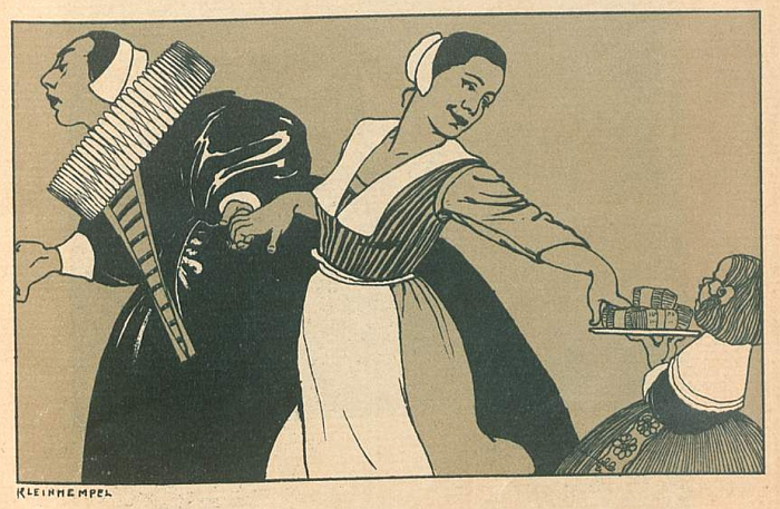 An illustration by Gertrud Kleinhempel for the February 1899 Künstlerinnen-Verein Festzeitung (image via <a href="https://daten.digitale-sammlungen.de/0010/bsb00104499/images/index.html?id=00104499&amp;groesser=&amp;fip=193.174.98.30&amp;no=&amp;seite=17" target="_blank" rel="noopener noreferrer">https://daten.digitale-sammlungen.de</a> CC BY-NC-SA 4.0)