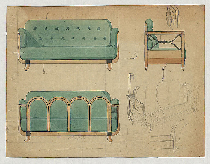 An early 20th century sofs design by Gertrud Kleinhempel