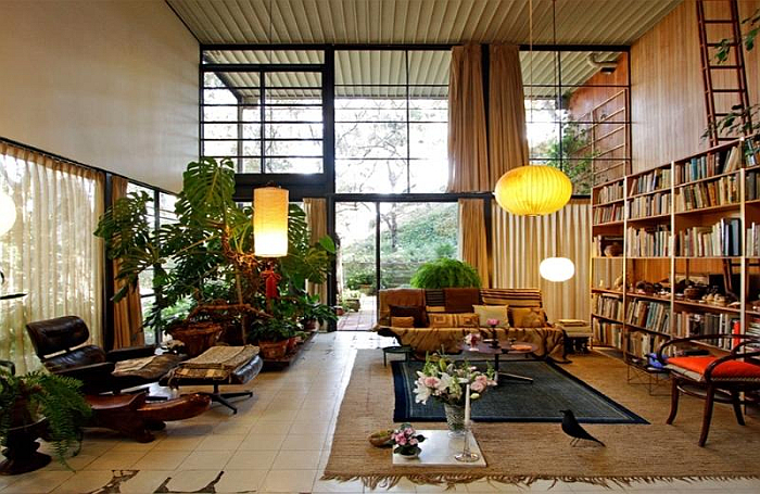 Eames House by Charles and Ray Eames, interior (photo © and courtesy Eames Office)
