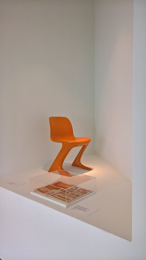 Kangaroo Stuhl by Ernst Moeckel for Horn, a chair that can tell tales of design in West Germany and in East Germany, as seen at German Design 1949–1989. Two Countries, One History, Vitra Design Museum, Weil am Rhein